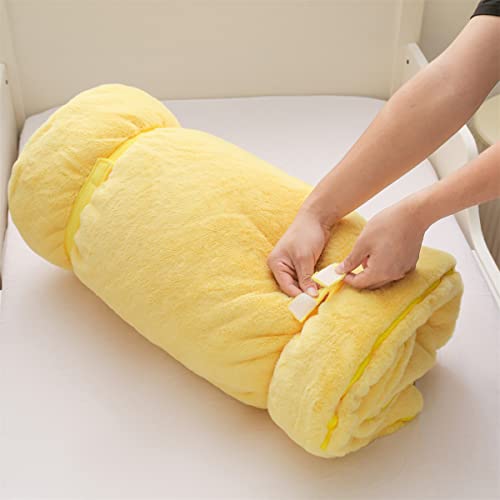 Btargot Super Soft Toddler Slumber Bag, Nap Mat With Cloud Pillow For Kids Boys Girls Day Nursery Kindergarten Sleeping Bags, 52 X 26 Inch, Yellow #TOP5