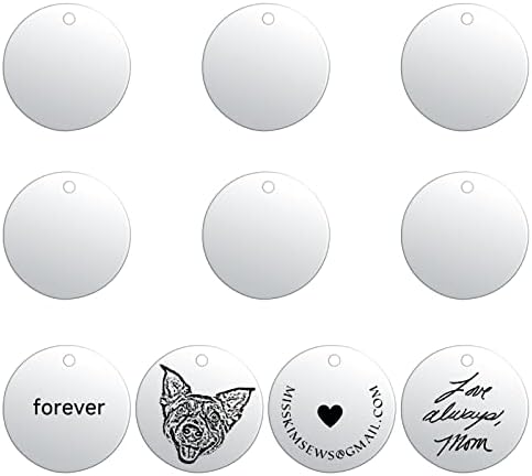 HooAMI Personalised Engraved Stainless Steel Blank Stamping Tags Charm Pendants for DIY Jewelry Making