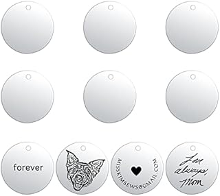 HooAMI Personalised Engraved Stainless Steel Blank Stamping Tags Charm Pendants for DIY Jewelry Making