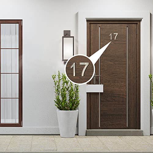 Stainless Steel House Numbers,Metal Modern House Numbers,Mailbox Decor Number,Self-Adhesive House Number(3Inch-3, Silver) #TOP5