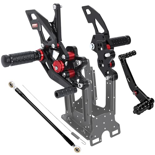 AC-MTORC Black Motorcycle Rearsets Foot Pegs Rear Set Fully Adjustable Footrests for Suzuki GSXR 600 GSXR 750, GSXR600 GSXR750, GSX-R600 GSX-R750 2011-2021 by AC-MTORC - Image 2