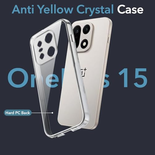 Image of DIZORO Compatible with Oneplus 15 5G Back Cover Case Clear,[ Anti Yellow ][Military Grade Protection] Hard PC Back Cover Transparent