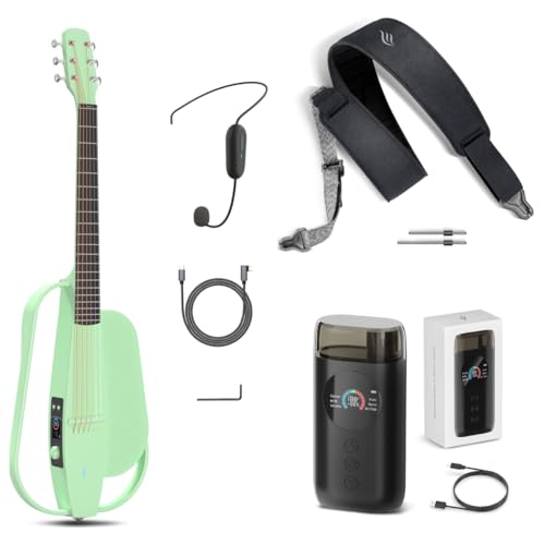 Enya Acoustic Electric Carbon Fiber Travel Guitar NEXG SE Smart Guitarra for Adults with 30W Wireless Speaker & enya Magnetic Strap & Enya Smart Automatic Guitar Tuner