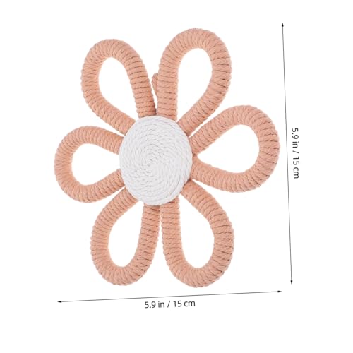 Décor floral boho : lot de 6 fleurs tissées suspendre pour nurserie - 3
