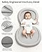 Mamatepe Peanut Baby Changing Pad, Foldable Travel On-the-Go with Non-Slip Base & Safety Belt, Wipeable PU Cushion for Dresser & Changing Table 30
