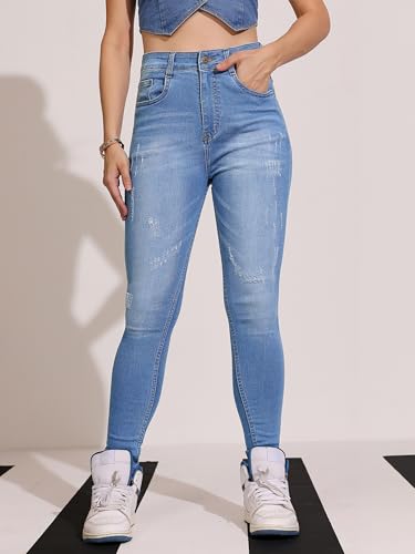 Image of Dolce Crudo Distressed High Rise Skinny Jeans for Women
