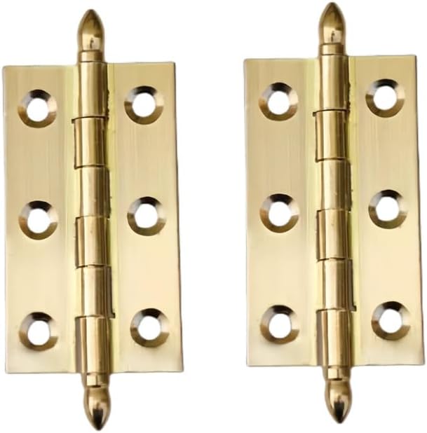 2 Pieces Brass Door Hinges Gold 2.5inch Heavy Duty Folding Hinges for Gate,Window,Drawer
