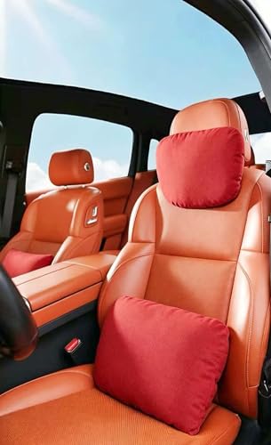 Coche Almohada de Soporte Lumbar del y Kit de Almohada del Cuello del Coche para Ecosport 2013 2014 2015 2016 2017, Confort Conducción,Red