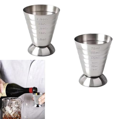 La mejor selección de Medidor de Onzas para Bar los más recomendados. 48 WADY Medidor de Onzas para Bebidas Bar, 2 Piezas, Medidor de Bebidas En Acero Inoxidable Anticorrosión - Ideal para Bares, Coctelería Y Uso Doméstico