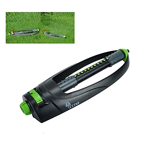 YESTAR 3-Way Turbo Automatic Oscillating Sprinkler Base, Covers up to 3100 sq. ft, 19 Nozzles Oscillating Sprinkler for Grass,Yard,Garden