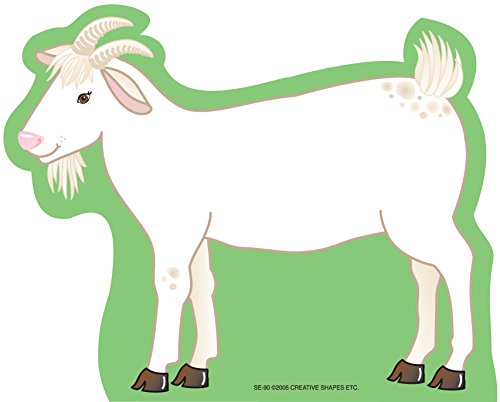 Image of SHAPES ETC. 50 Sheets Goat Large Notepad 5inx7in Barnyard Animals Cute Notes Farm Animal Crafts Messages Reminders Decor Teacher Supplies Bulletin Boards Creative Classroom Notepads VBS USA Made