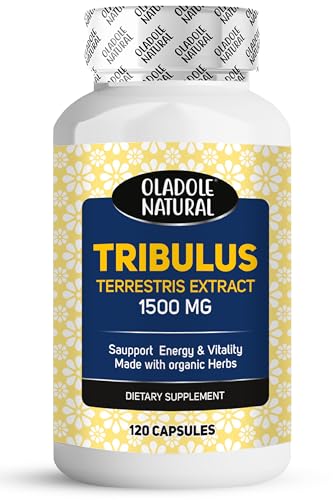 Oladole Natural Tribulus Terrestris Extract 1500mg - 120 Capsules | Supports Hormone Balance Stamina Libido Enhancement Boost Energy Vitality Urinary Tract Health | Non-GMO Gluten Free