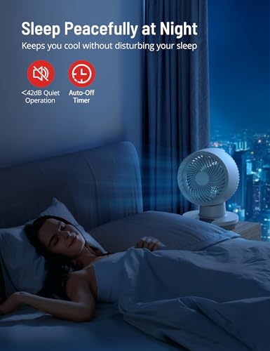 Mirdred 11-Inch Oscillating Desk Fan with LED Display, 70ft Airflow, Quiet Operation, 3 Speeds, and 8H Timer for Home and Office