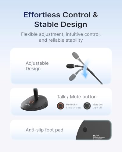 Image of BOYA BY-GM18CU Gooseneck Condenser Microphone with Base for Online Meetings