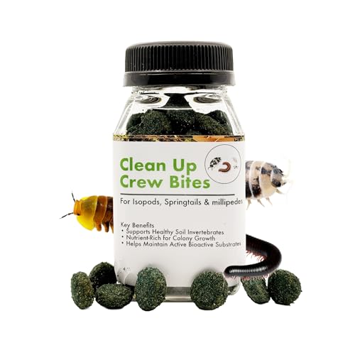CTWPets Clean Up Crew Bites – Bioactive Terrarium Food for Isopods, Springtails, Millipedes & Fruit Flies | Microfauna Booster for Bioactive Enclosures - 2.5oz