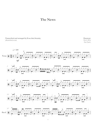 Paramore - The News: Drum Sheet Music (JDS: Paramore Collection Book 36) (English Edition)
