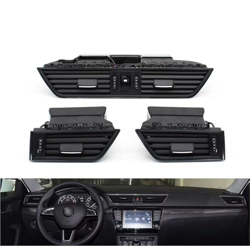 Sortie CA tableau bord Skoda Superb 3 grille aération centrale avant milieu chromée 2016-2024