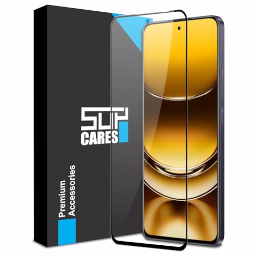 SupCares Tempered Glass for Realme Narzo 70 Turbo and Realme 13 Plus (6.67 Inch) With Installation Kit | Military-Grade Gorilla Screen Protector | Edge to Edge Coverage | Black