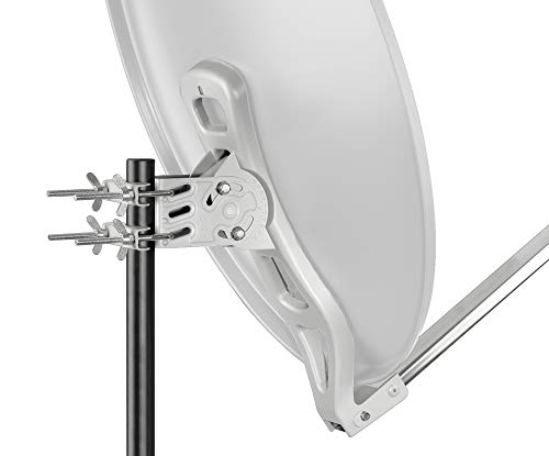 SCHWAIGER Antena parabólica Offset Brazo Soporte LNB Mástil Sistema Sat Aluminio 88,0 x 88,0cm Gris Claro - imagen 4