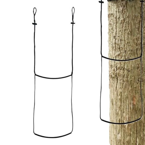Escalera de escalada de árboles, estilo cuerda de 150 cm con dos escalones para niños y adolescentes, hebillas de cadena ajustables con correa tejida a mano, equipo al aire libre, ideal para escape de