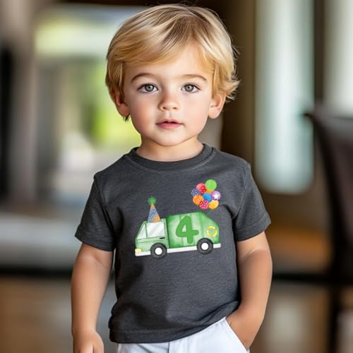 2-6 Years Birthday Boy Shirt Toddler Construction Party T-Shirts Excavator Bday Short Sleeve Tee Tops4