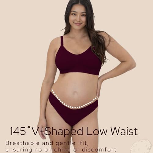 Image of FASHIOSPICE Comfy Maternity Panties| Low Waist V Shape Design Hipster| Super Comfortable Even After C-Section Delivery of Pregnant Women| Pure Cotton