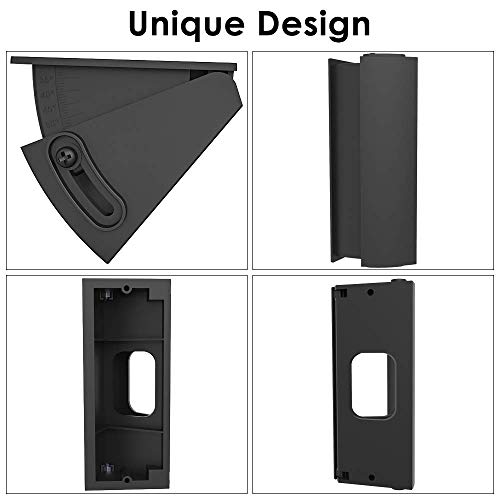 CAVN Angle Mount (30 to 55 Degree) Compatible with Ring Video Doorbell Pro, Angle Mount Replacement Adapter Adjustment Mounting Plate Bracket Wedge Corner Kit with Screwdriver and Screws (Black)