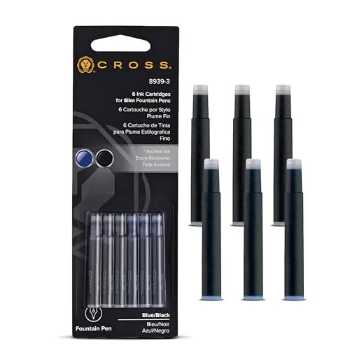 Cross Slim Fountain Pen Refill - Blue/Black