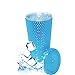 Gobelet clouté avec couvercle à paille – Tasse en plastique à double paroi pour café glacé, eau, neige fondue ou smoothies, votre tasse Home Cinema (bleu métallisé, 700 ml)