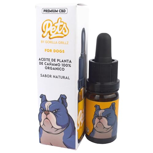Gorilla Grillz® Aceite CBD 100% Orgánico para Perros | CBD Oil 6% (600 MG) | Gotas Tópicas sin THC con Aroma Natural y Efecto Relajante Natural | Calmante Perros