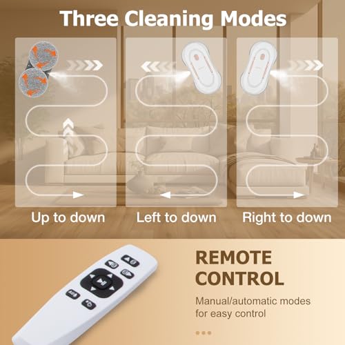 CHOVERY CL3 Window Cleaner Robot with Dual Water Spray Automatic Window Cleaning Washer Robot with Remote Control 3000Pa Suction Glass Cleaning Cleaner for Vertical Surface/Glass/Door by CHOVERY - Image 4