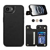 Shlybaay iPhone 16e 用 ケース 背面 手帳型 カード いPhone 16e 用 背面ケース スマホケース ICカード収納 手帳型ケース アイフォン アイホン 16e 用 カバー マグネット ファッション 6.1inch対応 T1 ブラック