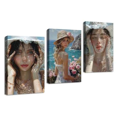 Tableau Salle Bain Plage de la femme d'été pour ambiance spa