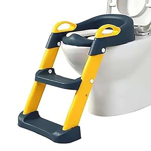 Potty Toiletbril Verstelbare Baby Peuter Kid Toilet Trainer Opvouwbaar met stapkruk Ladder en antislip, brede stappen…