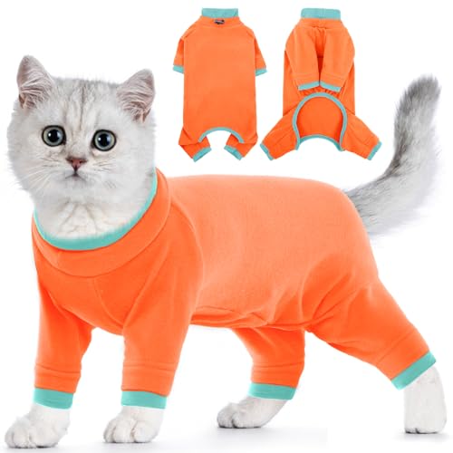 Katzen Kleidung, Pullover Warm Weste Katze-Schlafanzug Jumpsuit Onesie Katze Wintermantel Jacke Katzenkostüm(Schwarz, XL)