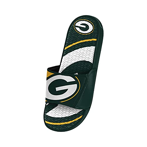 Image of FOCO mens NFL Team Logo Athletic Sport Shower Flip Flop Sandals Gel Slides