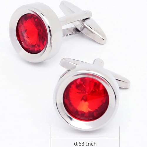 Gemelos Round Red Crystal para hombres y mujeres miniatura 5