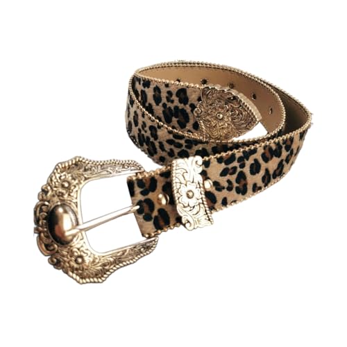 Waistbelt Women Decorative Belt for Pants Skirt Fashion Leopard Print Belt Elegant Metal Buckle Belts2
