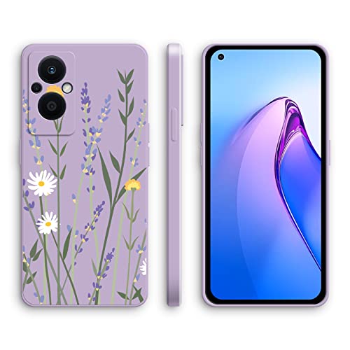 Cover per Oppo Reno8 8 Lite Custodia Morbido Antiurto Ultrasottile con Motivo Carino Design a Bordo Dritto - Lavender silicone viola