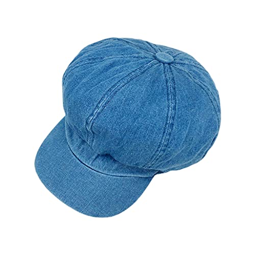 LYWYOUDDKH Boné de boina vintage chapéu de viseira plano ajustável de pintor Cabbie de vendedor de jornais octogonal clássico de 8 painéis