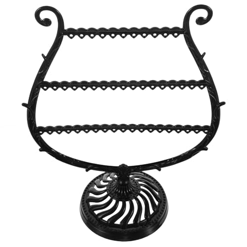 TOYANDONA Organizer Portaorecchini e Collane Forma di Calice Supporto Espositore Multifunzionale per Gioielli da Donna e Ragazza Base Stabile in Plastica Nera per Orecchini e Accessori