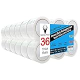 SCESSPACK Clear Packing Tape 36 Rolls, Packing Tape Refills for Shipping Packaging Moving Sealing,1.