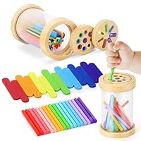 Aolieh Montessori Spielzeug ab 1 Jahr, 2-in-1 Montessori Spielzeug ab 1 2 3 Jahre Mädchen Jungen Baby Spielzeug Geschenk Farbe Sortierspiel Kinderspielzeug Motorikspielzeug Holzspielzeug ab 1 Jahr