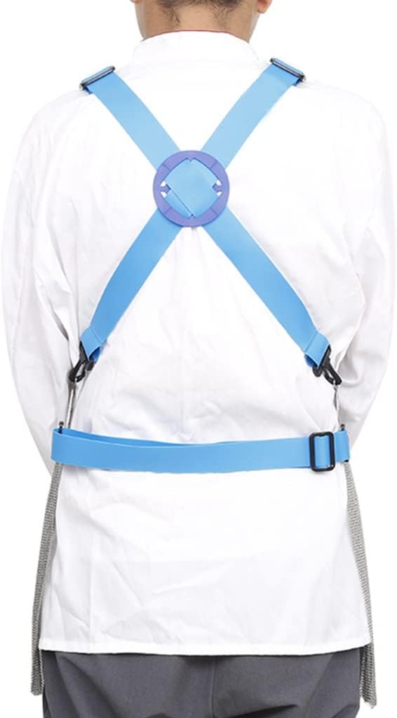 Stainless Steel Anti-Cutting Chainmail Apron, Adjustable Shoulder Strap Men Women Stab-Proof Safety Work Apron, 4 Sizes (Color : Silver, Size : 55x80cm/21.7x27.6in)