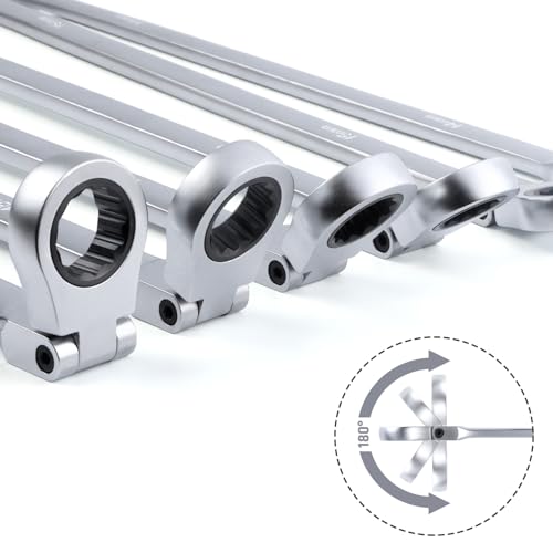 Clé polygonale à double cliquet extra longue en acier chrome-vanadium pour écrous difficiles - 4
