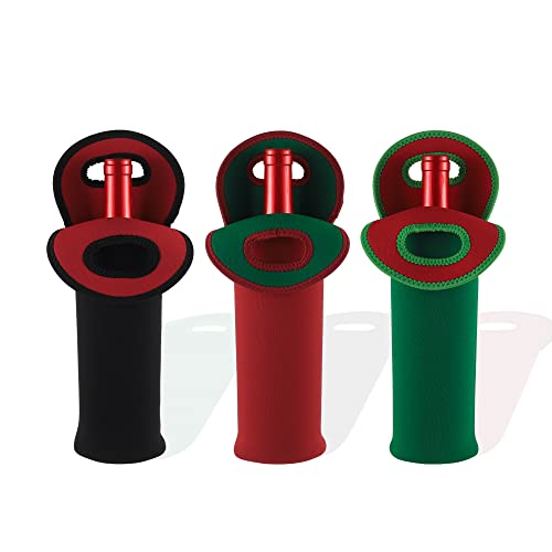 Weinflaschen-Tragetasche [3er-Pack] Neopren-Wein-Tragetasche, isolierter Kühler-Schutz für Weihnachten, Hochzeit, Geburtstag, Reisen, Picknick, Party, Restaurant, Einweihung, Aufbewahrung zu Hause Cover