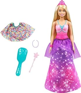Barbie GTF92 - Dreamtopia 2 w 1 księżniczka w syrenkę, lalka przemieniająca (blond, ok. 30 cm) z 3 stylizacjami i akcesoriami, zabawka dla dzieci w wieku od 3 do 7 lat