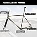 HWEVDHJ 700C Fixed Gear Bike Frameset 50/52/55CM Cr-Mo Steel Frame C Brake Bike Frames Quick Release Frame 100/120mm QR BSA BB68mm(Metallic Color - Gloss,50CM)