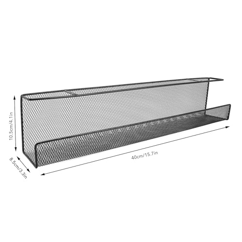 Cesta de almacenamiento bajo escritorio, bandeja para gestión de cables de hierro sin perforaciones, instalación sin rastro, organizador de escritorio para dormitorios, estudios y oficina (Pequeño) miniatura 2