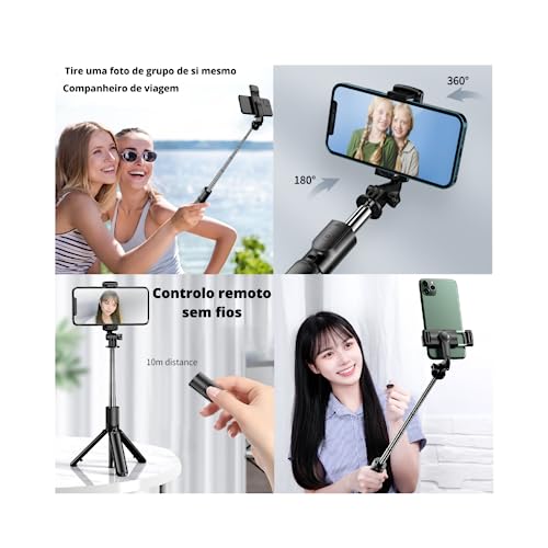 Bastão Pau De Selfie E Tripe Bluetooth com Luz Led Para Celular E Câmera MIURI